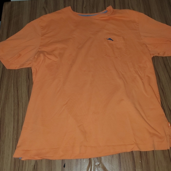 Tommy Bahama Relax Pima Cotton Short Sleeve T-Shirt Men's Large Orange Pocketed - Picture 1 of 7